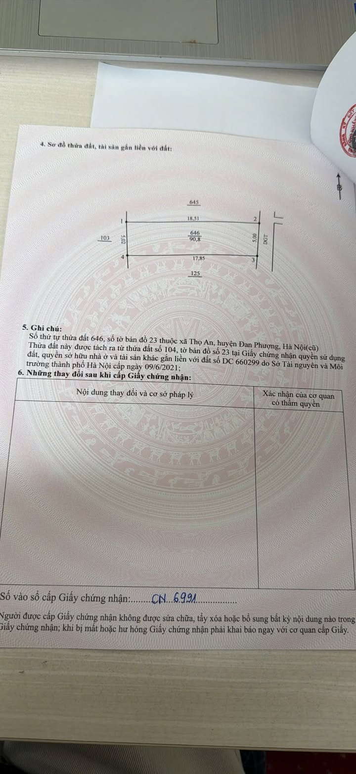 Đất nền Thọ An, Đan Phượng 91m² - Tiềm năng tăng giá vượt trội!
