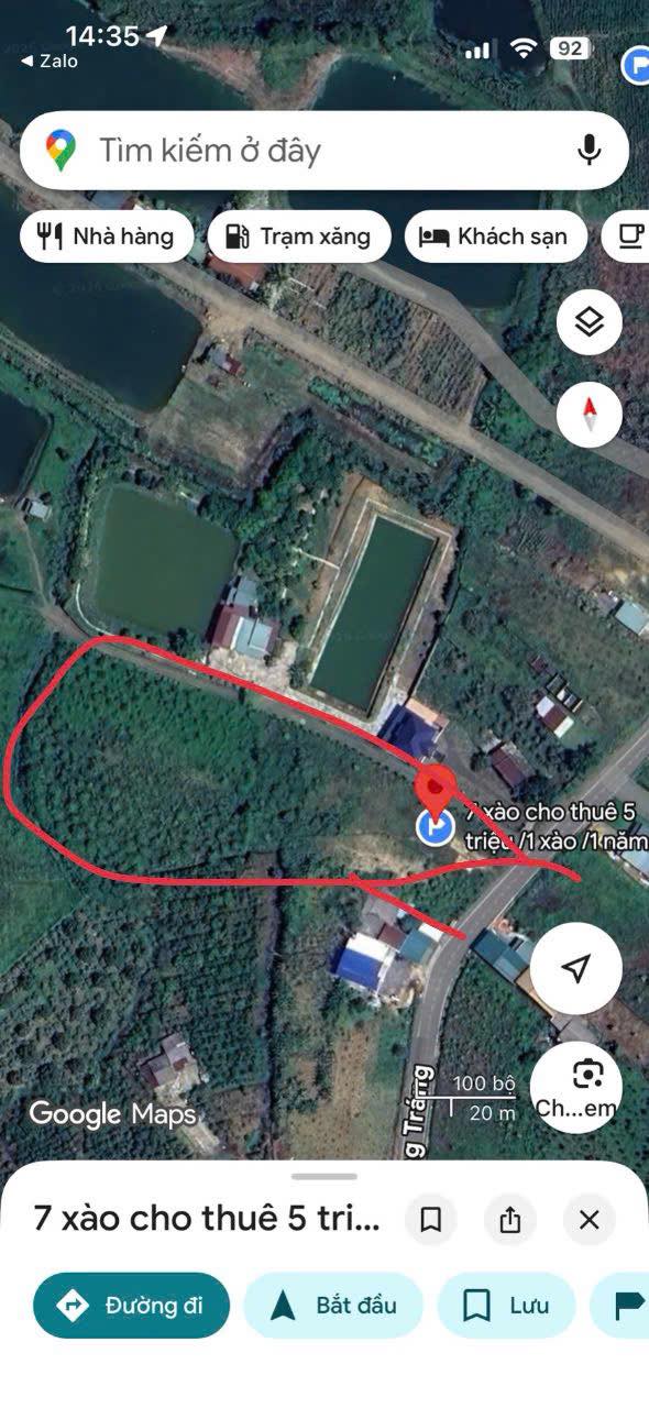 Cho thuê 7 Sào Đất Vườn Mặt Tiền Đinh Công Tráng, Bảo Lộc - 35 Triệu/Năm