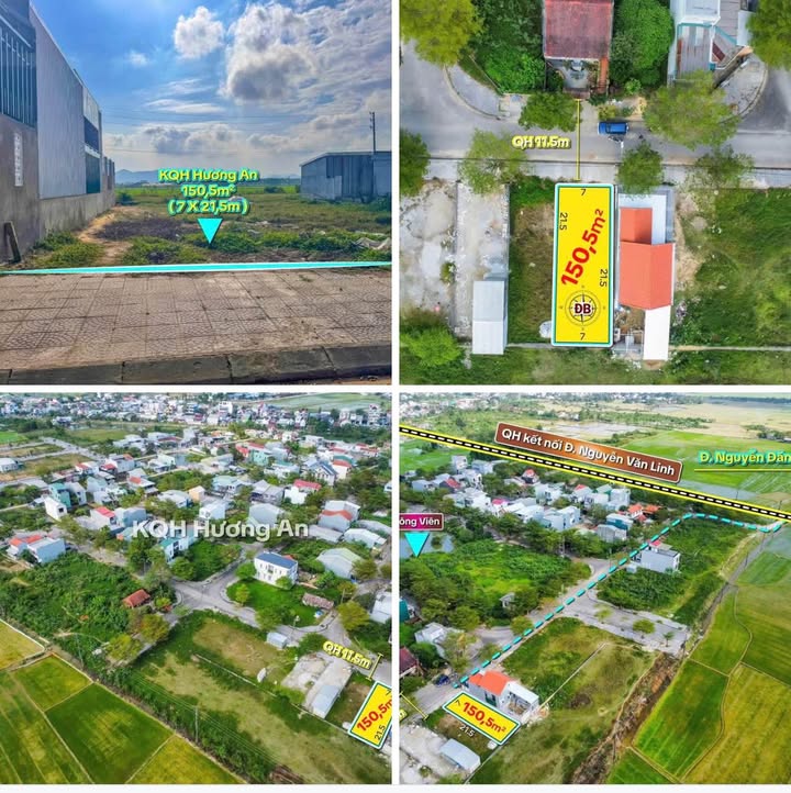 Đất Nền KQH Hương An Huế 150.5m² giá 2.3 tỷ - Hạ tầng hoàn thiện!