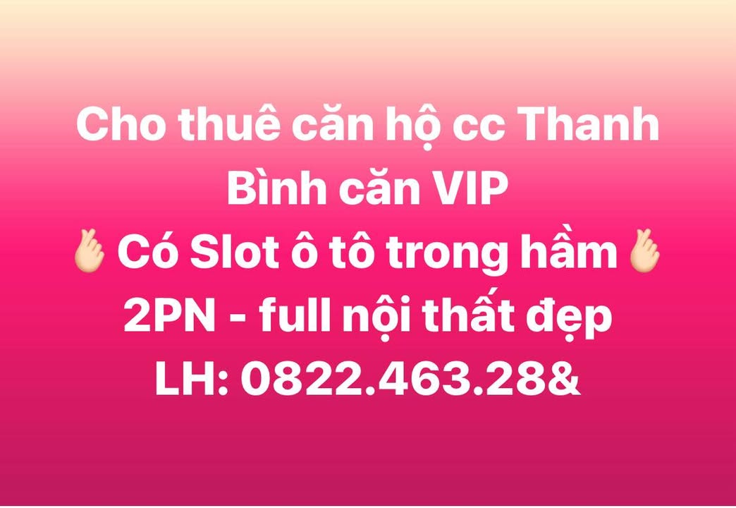 Cho thuê căn hộ 2PN Thanh Bình, Bắc Ninh - Có slot ô tô, full nội thất