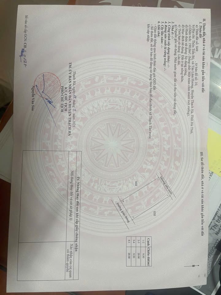 Bán đất Thôn Tiến Bộ, Hà Tĩnh 190m² - Sổ đỏ sẵn sàng