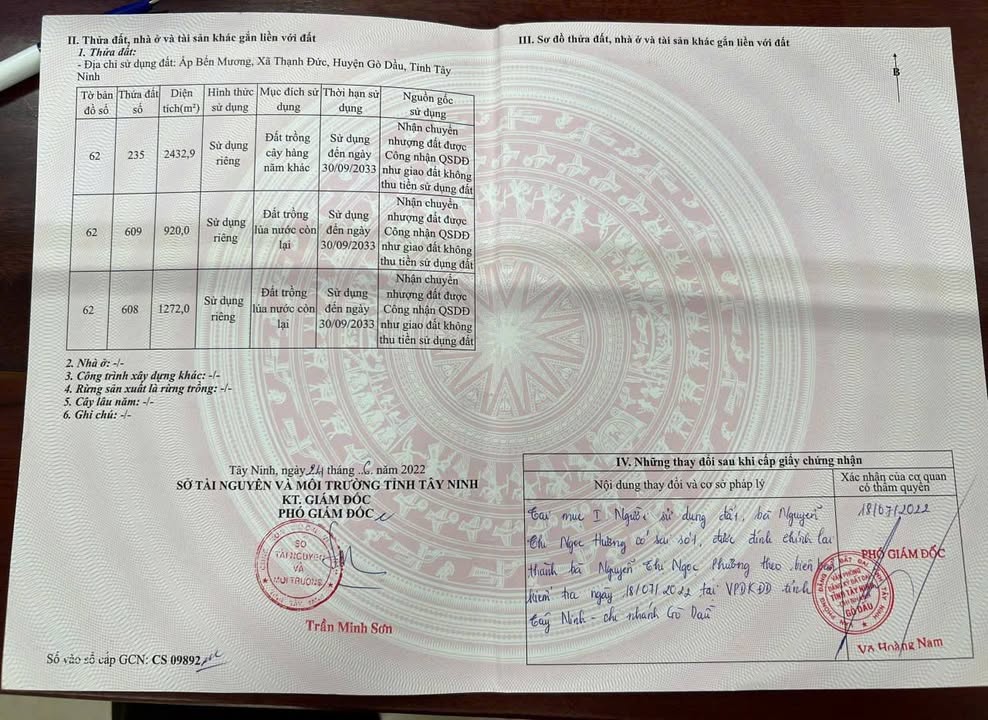 Đất vườn Gò Dầu, Tây Ninh 32000m² giá 11.2 tỷ - Nghỉ dưỡng lý tưởng!