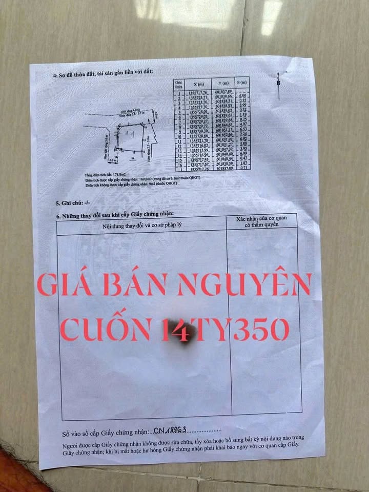 Bán đất Vạn Thạnh Nha Trang 170m² 4.98 tỷ - Sổ đỏ chính chủ