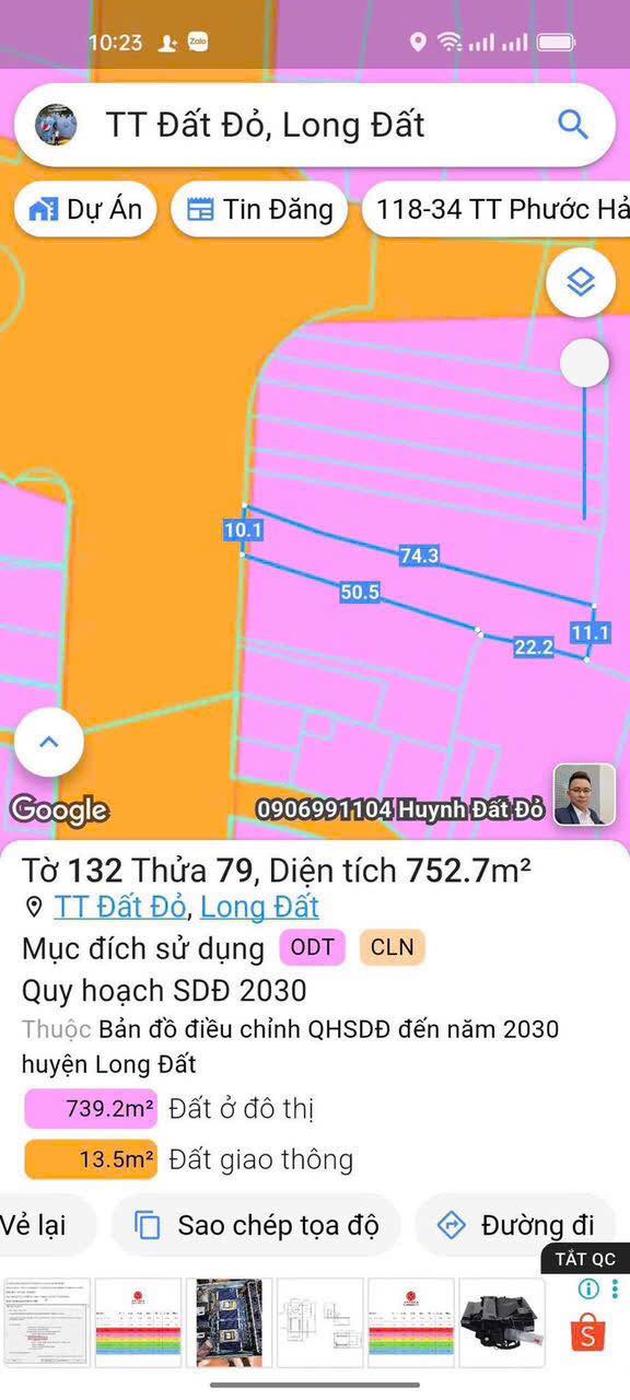 Đất nền Võ Thị Sáu Đất Đỏ 752.7m² 6.6 tỷ - Sổ đỏ chính chủ!