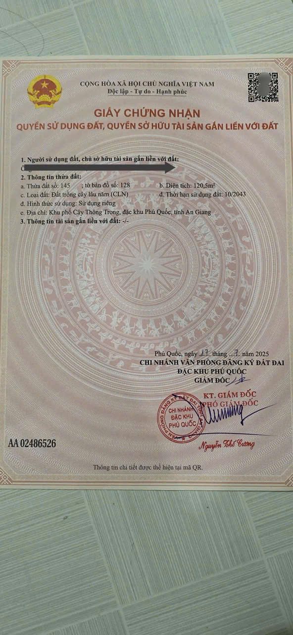 Đất nền Phú Quốc 120m² giá chỉ từ 700 triệu - Sổ hồng sẵn!