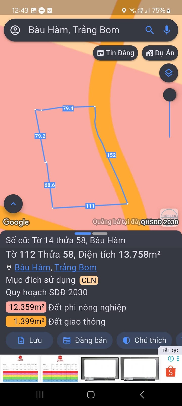 Đất nền Bàu Hàm, Đồng Nai 1800m² - Sổ đỏ chính chủ, giá tốt!