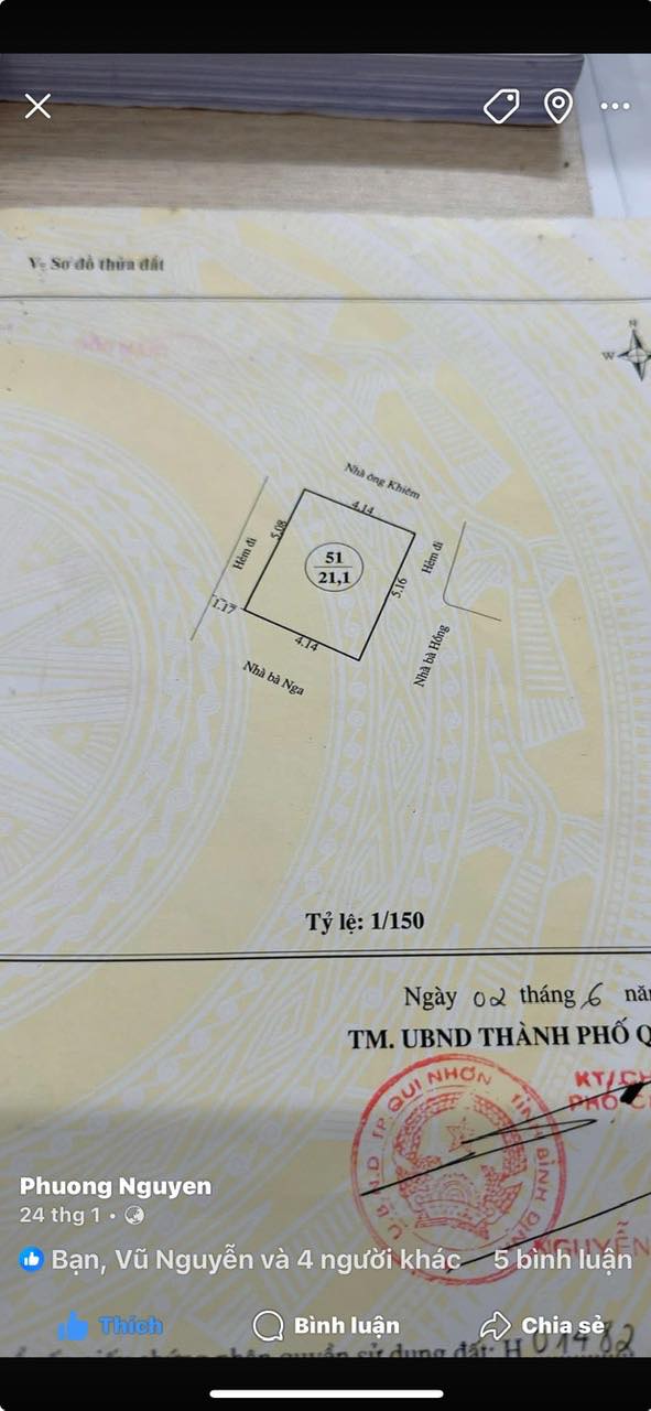 Nhà Hẻm Cạn Trần Hưng Đạo, Phù Cát - 21m² Giá 1.05 Tỷ