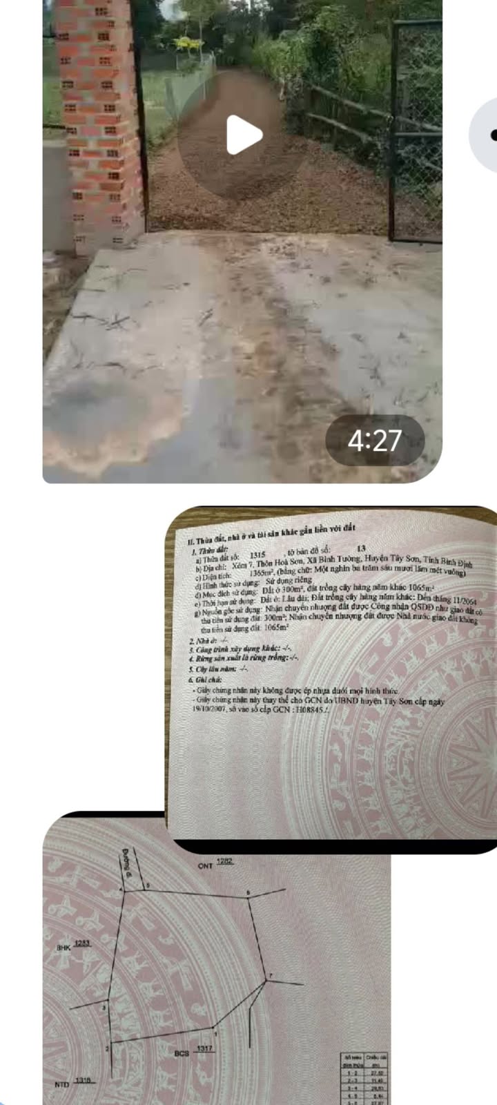 Lô đất Bình Tường, Tây Sơn 1360m² giá 9 tỷ - Sổ đỏ chính chủ