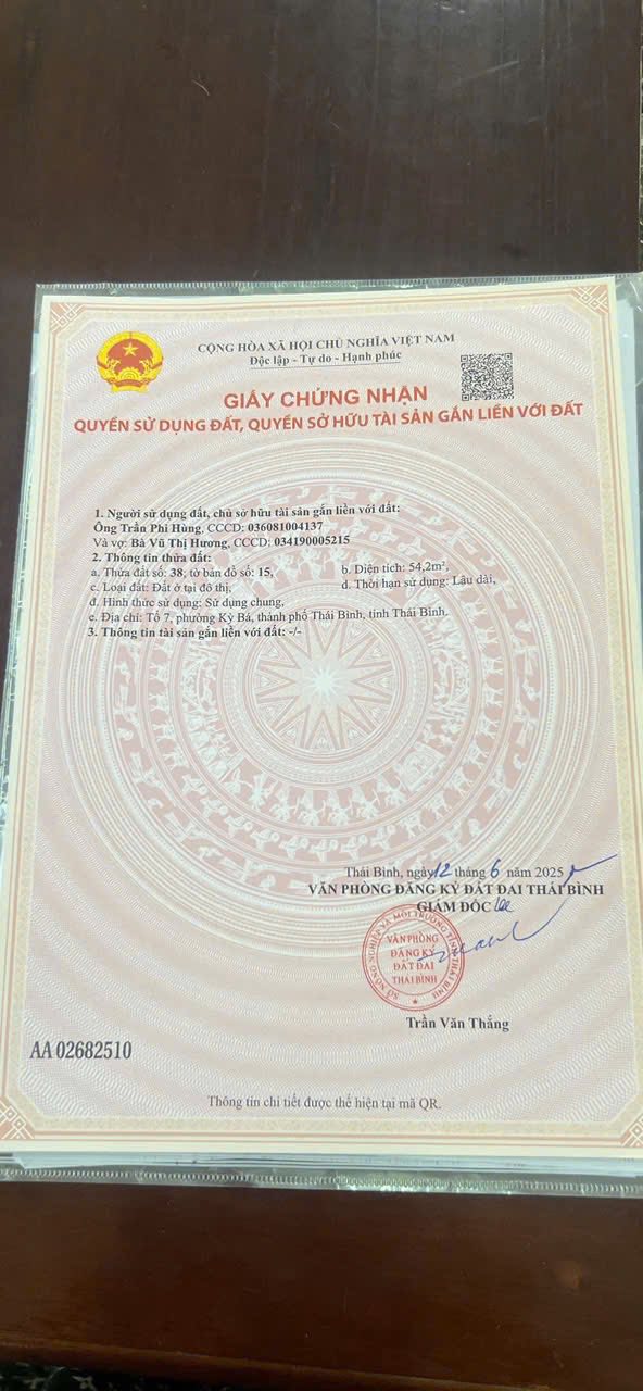 Nhà 55m² Trung tâm TP Thái Bình - Giá 1.5 Tỷ - Chính Chủ Bán Gấp