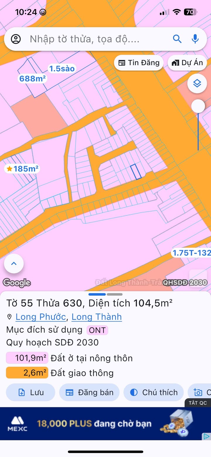 Đất nền Long Phước 102m² giá 1.8 tỷ - Tiềm năng tăng giá vượt trội!