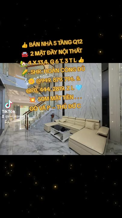 Nhà 5 Tầng Mặt Tiền Hà Huy Giáp Q12 - 6.3 Tỷ - Kinh Doanh Đa Ngành