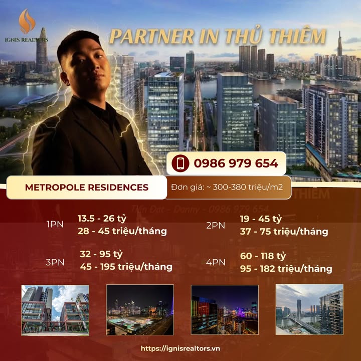 Căn hộ The Metropole Thủ Thiêm 50m² - Full nội thất cao cấp!