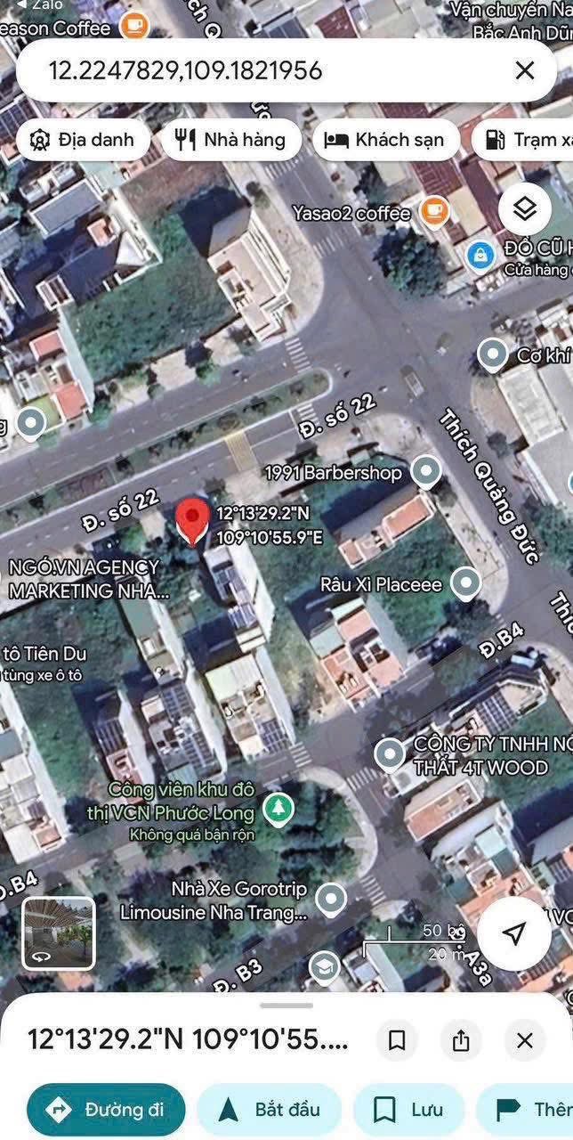 Đất nền mặt tiền Đường Số 22 VCN Phước Long Nha Trang - 110m² - 12.1 tỷ