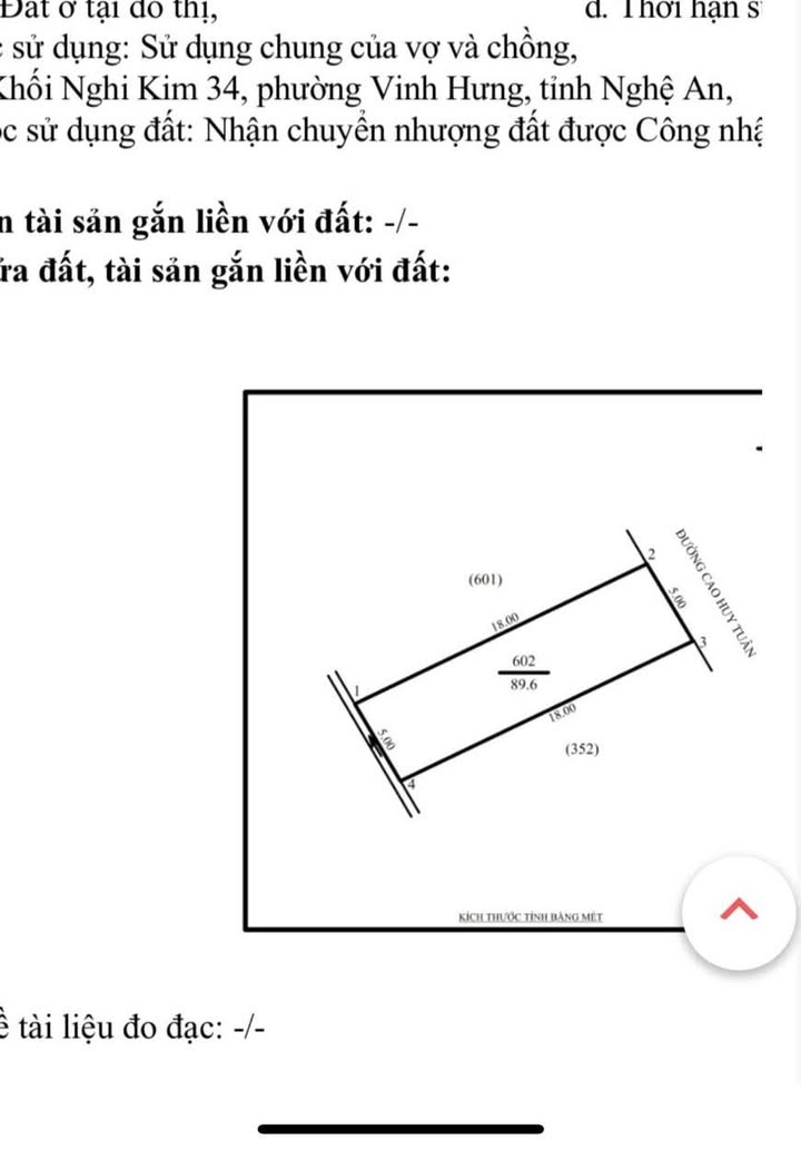 Đất Mặt Tiền Kinh Doanh Cao Huy Tuân, Vinh 90m² - Giá Đầu Tư 5.2 Tỷ