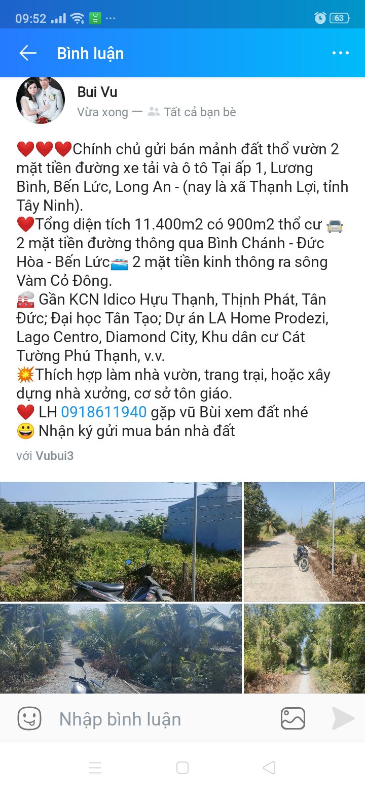 Đất Vườn 11.400m² Long An - 2 Mặt Tiền Đường Xe Tải, Giá 13.2 Tỷ