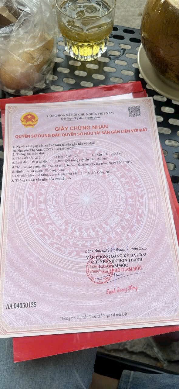 Đất Nền Chơn Thành 250m² - Ngay Ngã Tư Sầm Uất, Sổ Đỏ Vuông Vắn
