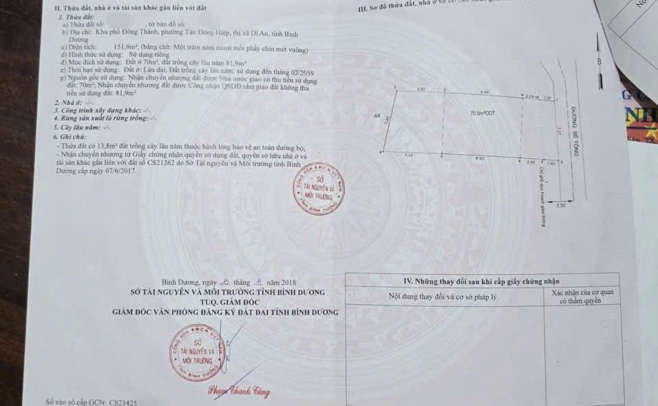 Đất nền 151m² Xã Tân Mỹ, Bắc Tân Uyên - Sổ đỏ chính chủ