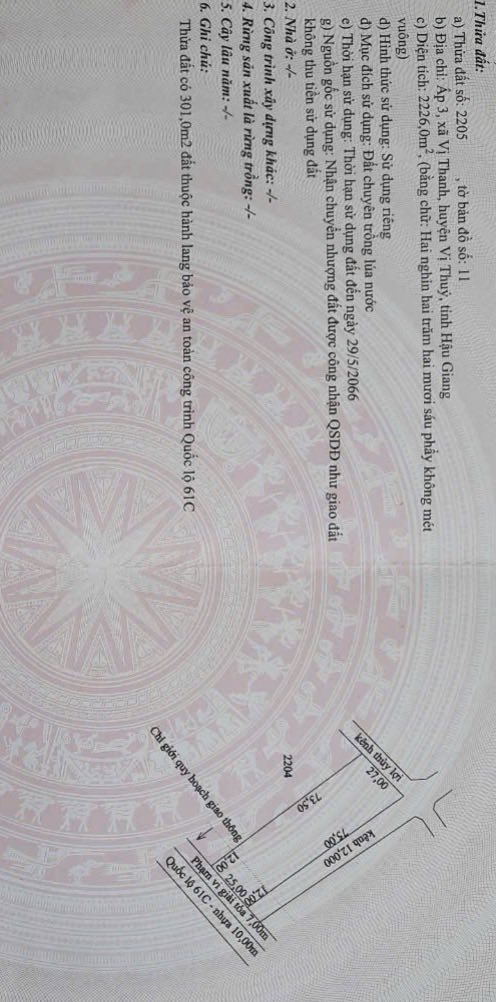 Đất Nền Hậu Giang 6412m² - Quốc Lộ 61C, Tiềm Năng Tăng Giá Vượt Trội!