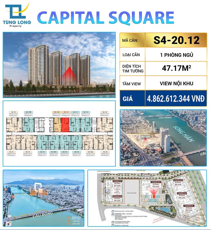 Căn hộ Capital Square Đà Nẵng 47m² giá 4.863 tỷ - Tầng cao độc quyền!