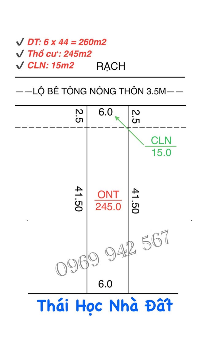 Bán Nền Thổ Cư 260m² Phong Điền - Sổ Hồng, Oto Tới Nền