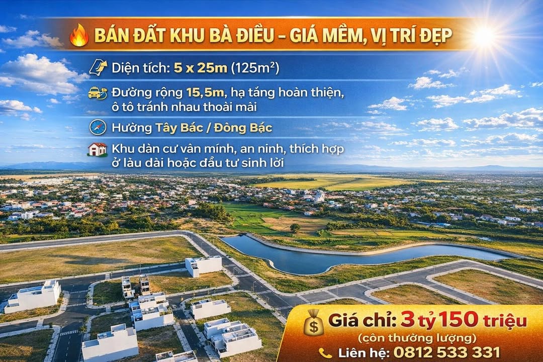 Đất nền Tuy Hoà 125m² - Sổ đỏ chính chủ, hạ tầng hoàn thiện!