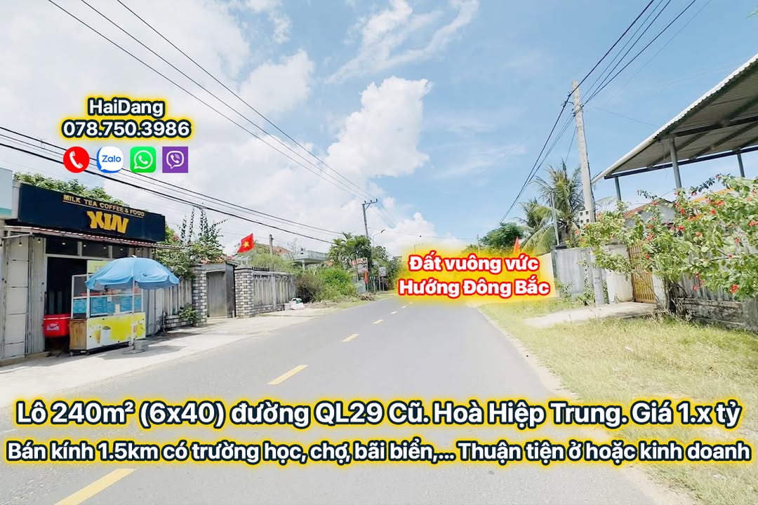 Bán Đất Mặt Tiền QL29 240m² - Phú Yên, Kinh Doanh/Đầu Tư Sinh Lời