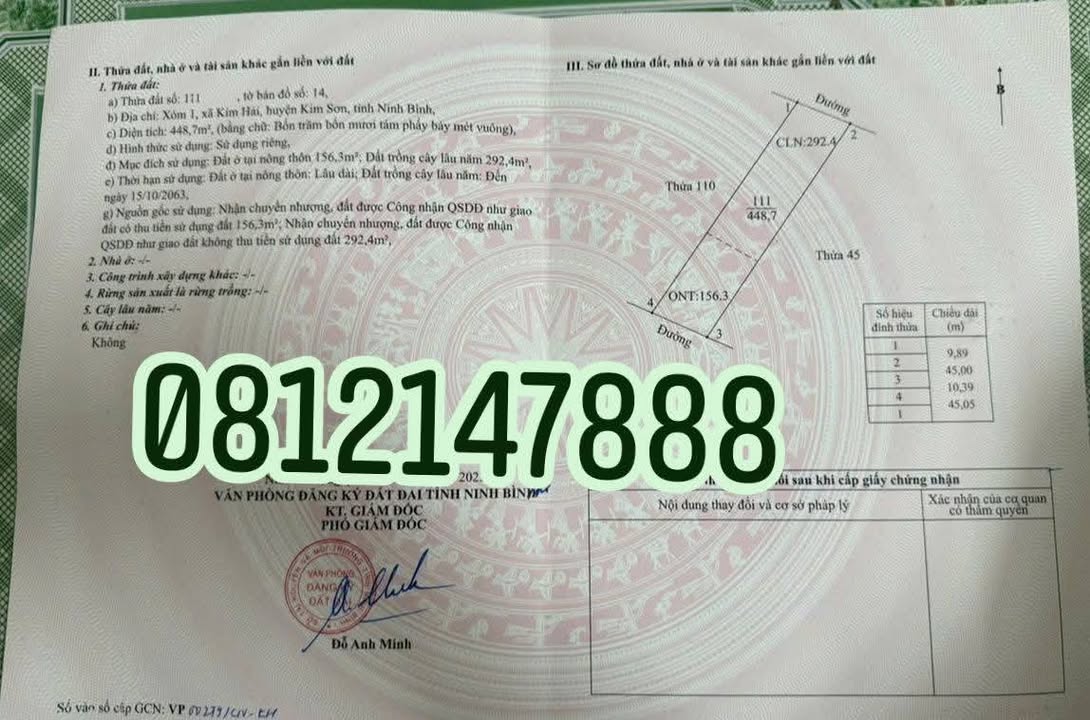 Đất nền Kim Sơn Ninh Bình 450m² giá 800 triệu - Pháp lý rõ ràng