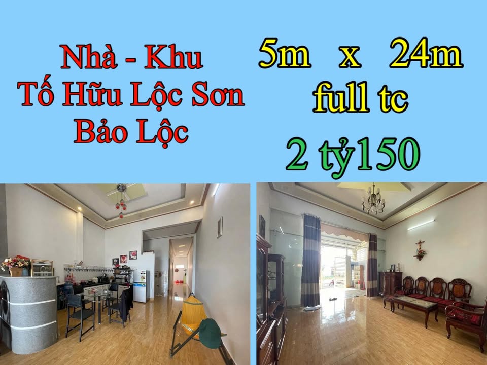 Nhà 118m² Tố Hữu, Bảo Lộc - Sổ Đỏ, Hướng Nam, Giá 2.15 Tỷ