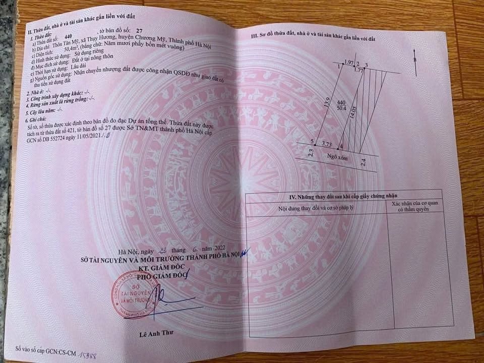 Đất Thụy Hương Chương Mỹ 50.4m² Sổ Đỏ Sẵn - Giá Tốt Đầu Tư