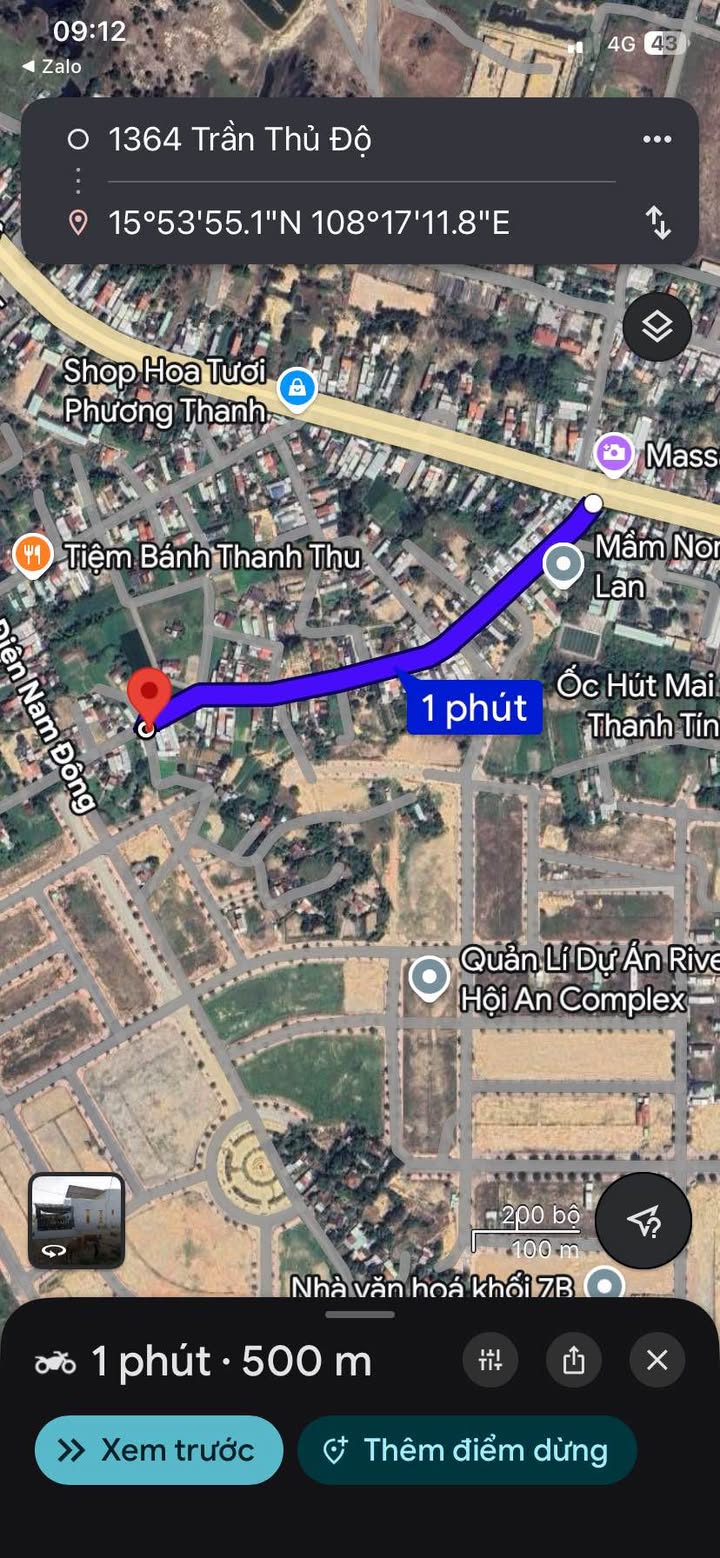 Đất nền 2 mặt tiền 129m² đường Trần Thủ Độ, Cẩm Lệ - Đầu tư sinh lời