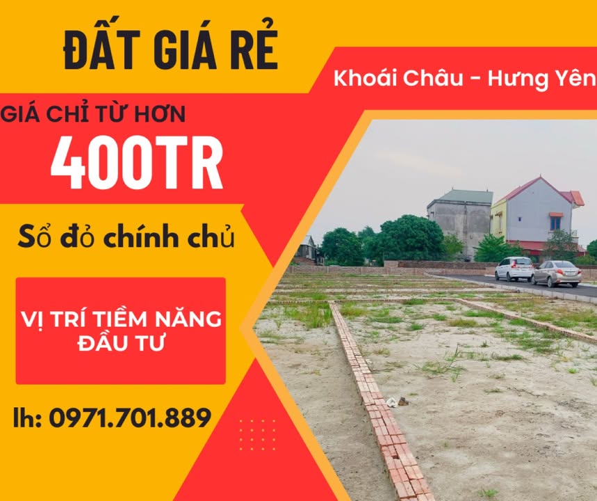 Đất nền Đông Kết, Khoái Châu 120m² - Sổ đỏ riêng, giá tốt đầu tư