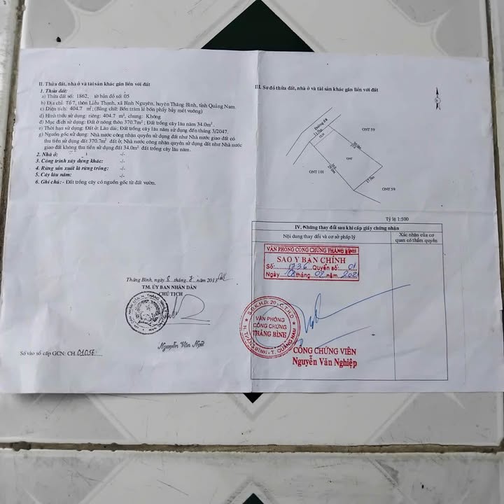 Đất nền Thăng Bình 405m² - Sổ đỏ chính chủ, ô tô vào tận nơi!