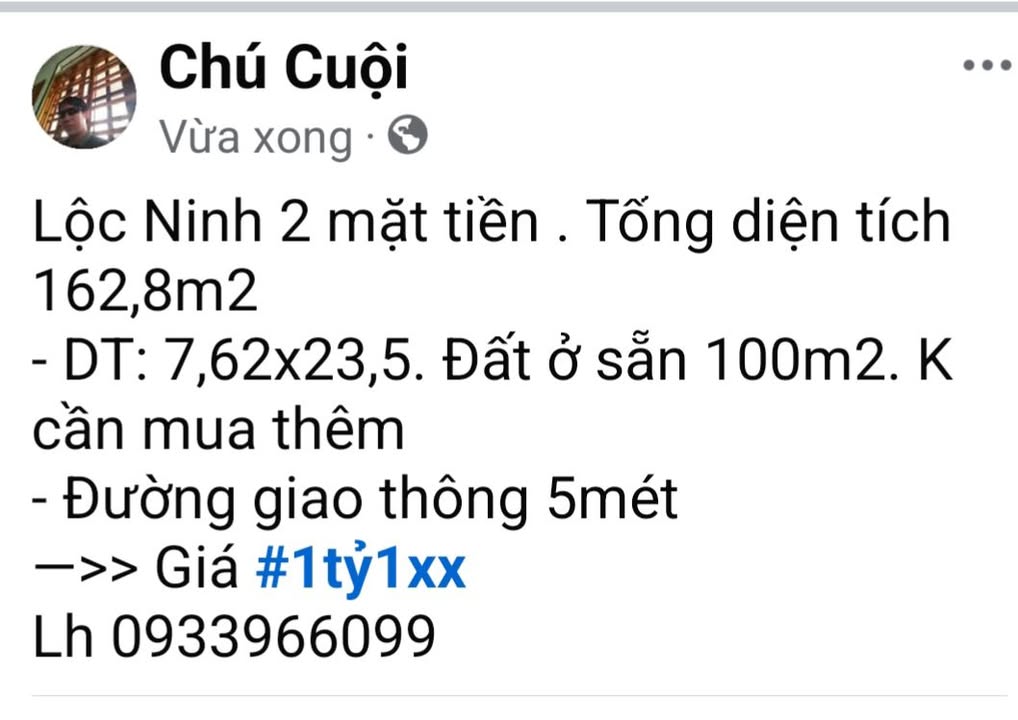 Đất nền Lộc Ninh Hướng Hóa 162m² 1.1 tỷ Sổ đỏ chính chủ