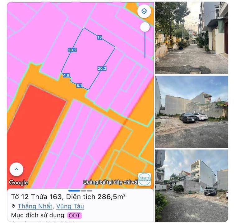 Bán Đất Biệt Thự 320m² Mặt Tiền Hẻm Nguyễn Hữu Cảnh, Vũng Tàu - Sổ Đỏ Sẵn Sàng