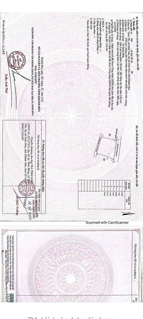 Đất thổ cư 258m² Ninh Vân, Ninh Hòa - Cách biển 60m, Giá 3.6 tỷ