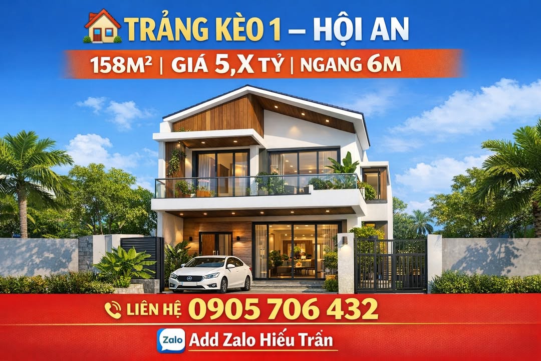 Đất Nền Trảng Kèo 1, Hội An 158m² - Sổ Hồng Sẵn Sàng Đầu Tư