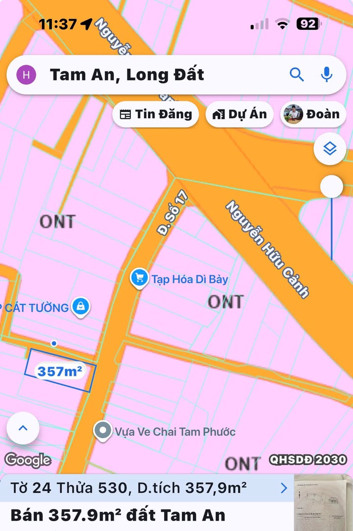 Bán Gấp Nhà Cấp 4 Góc 3 Mặt Tiền Kinh Doanh 358m² Tam An, BRVT - Giá Tốt