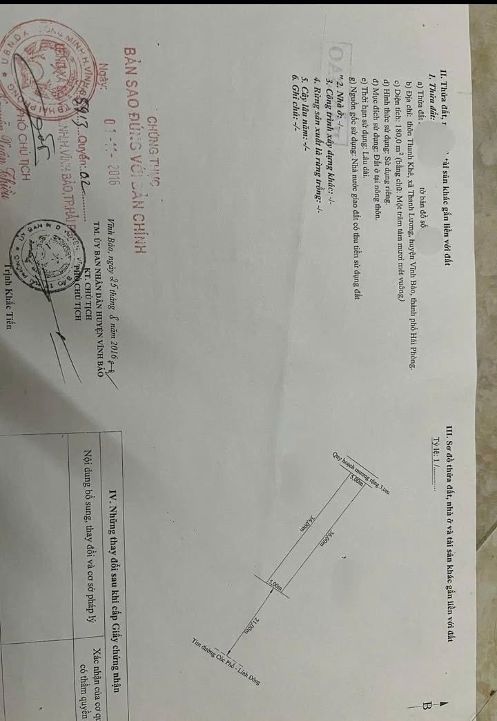 Nhà 2 tầng Thanh Khê Vĩnh Bảo 180m² - Sổ đỏ chính chủ sẵn sàng giao dịch!