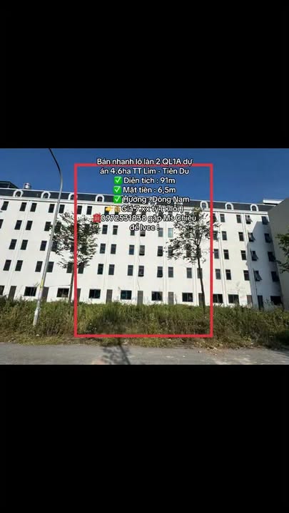 Đất nền TT Lim Tiên Du 91m² giá 7 tỷ - Sổ đỏ chính chủ!