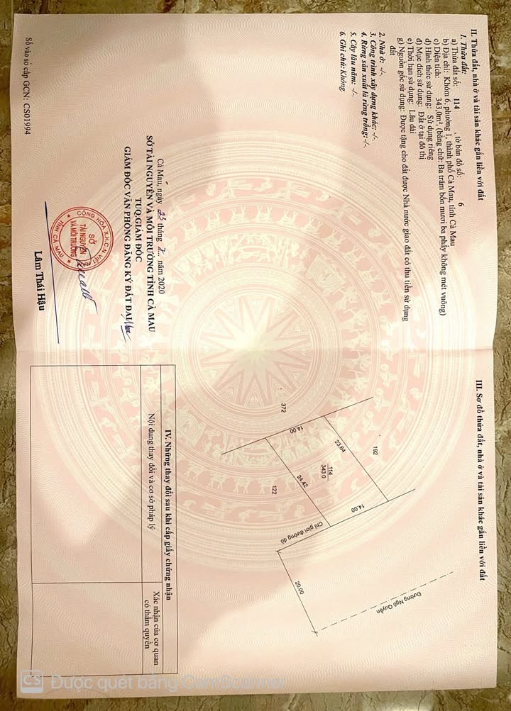 Đất nền Ngô Quyền Cà Mau 343m² – Tiềm năng tăng giá vượt trội!