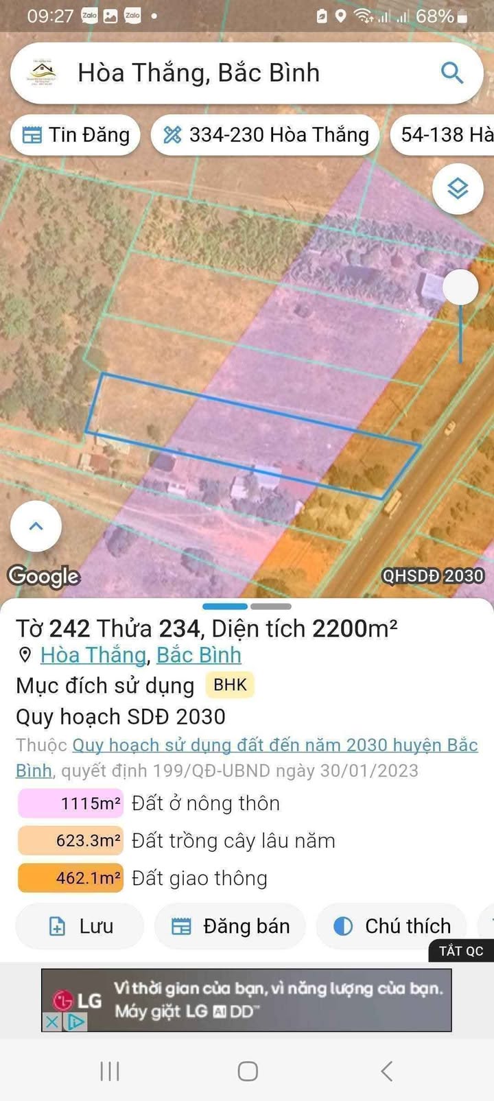 Đất Sào 2200m² Mặt Tiền Đường 716, Hòa Thắng - Sẵn Sàng Đầu Tư