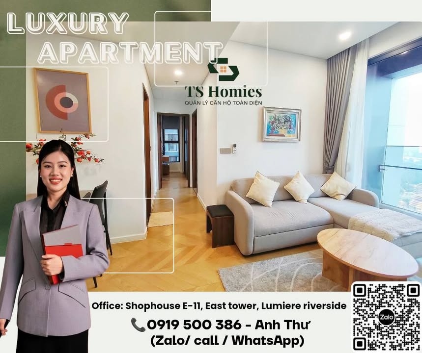 Căn hộ Lumière Riverside 76m² giá 35 triệu - Sẵn sàng vào ở ngay!