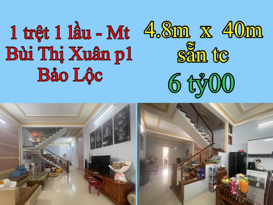 Nhà Mặt Tiền Bùi Thị Xuân, Bảo Lộc - 96m² - Giá 6 Tỷ