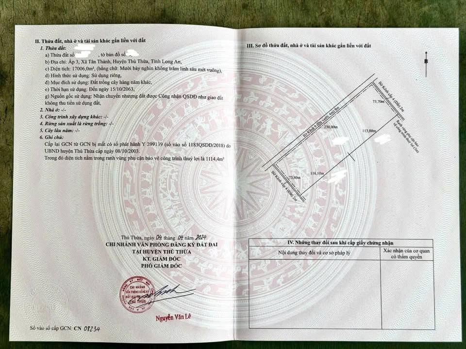 Đất nền Tân Thành, Thủ Thừa 17006m² giá 700 triệu - Tiềm năng tăng giá