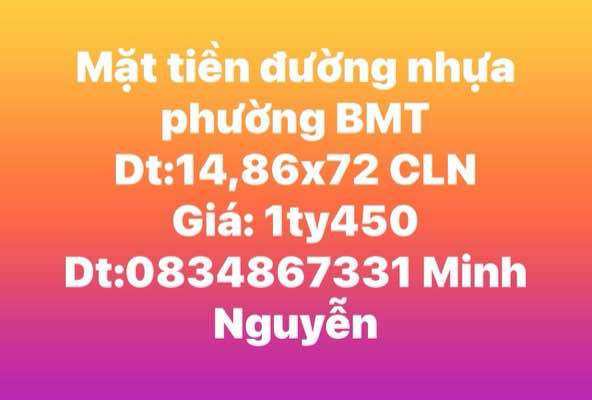 Bán gấp Mặt tiền đường nhựa Phường Thành Công, BMT - 1069m² giá 1.45 tỷ