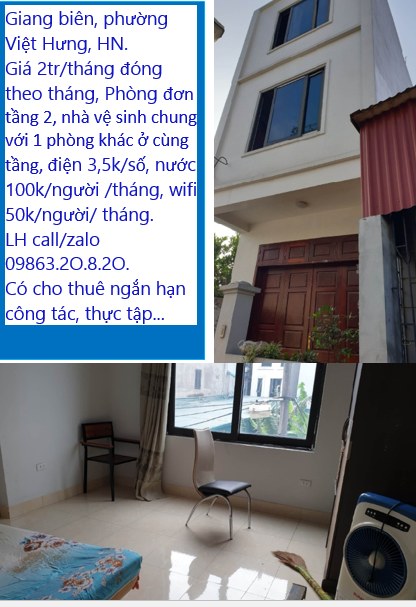 Cho thuê phòng trọ 17m² tại Việt Hưng, Long Biên - Giá 2 triệu/tháng