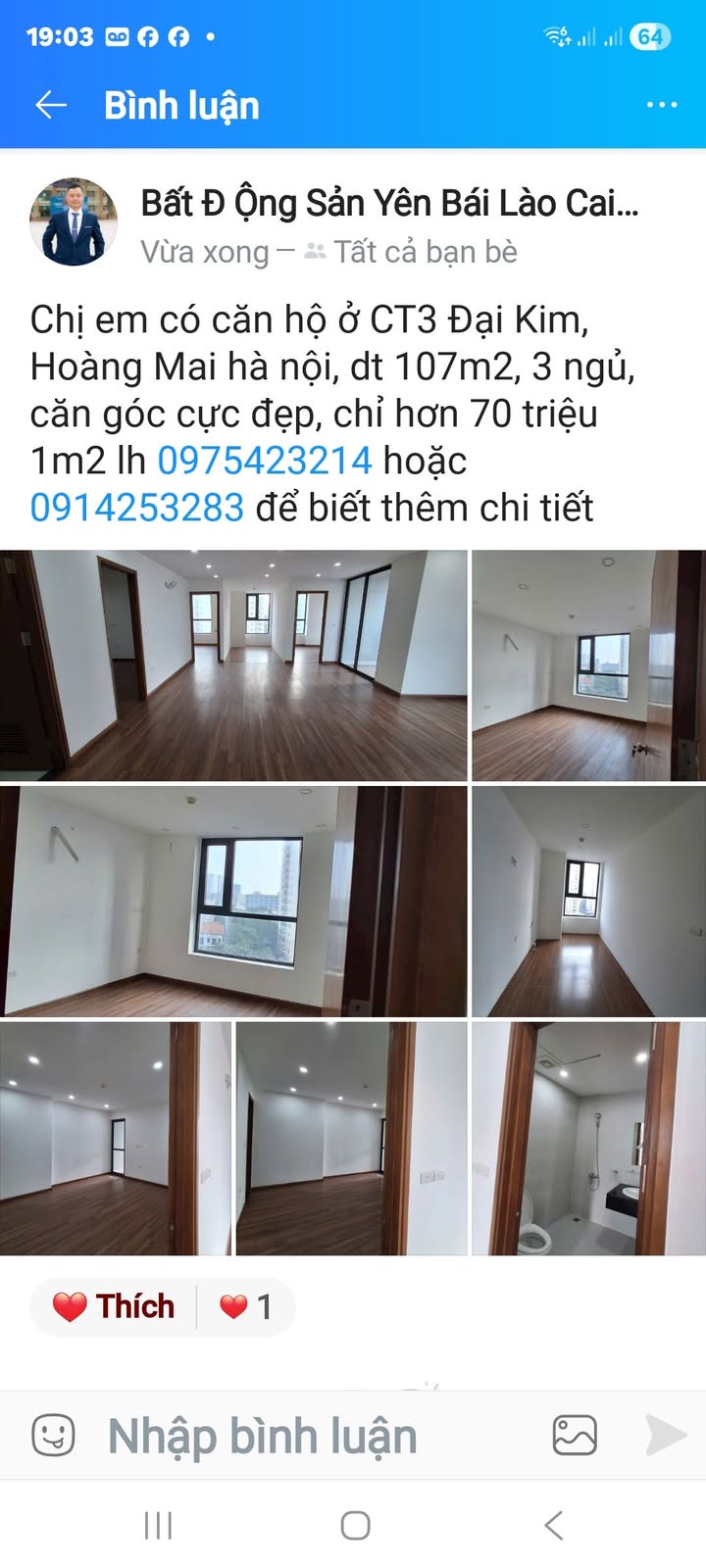 Chung cư CT3 Đại Kim - Căn góc 107m² 3PN, giá tốt