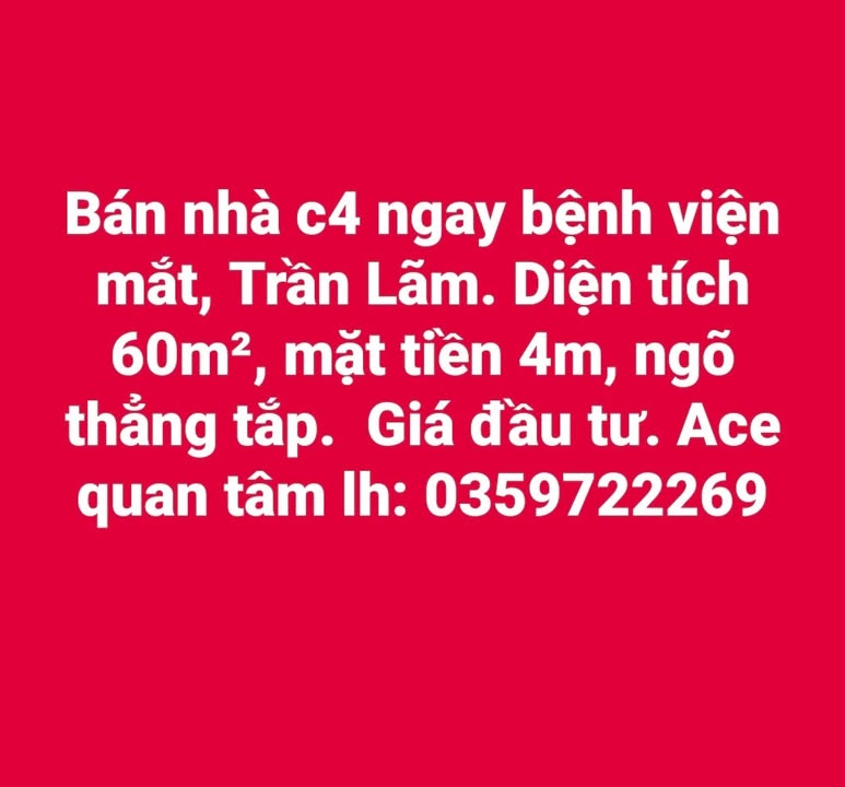 Nhà riêng Trần Lãm, Thái Bình 60m² - Vị trí đẹp, ngõ thẳng tắp!