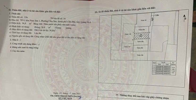 Đất nền Cẩm Sơn Cẩm Phả 57m² hơn 500 triệu - Sổ đỏ chính chủ