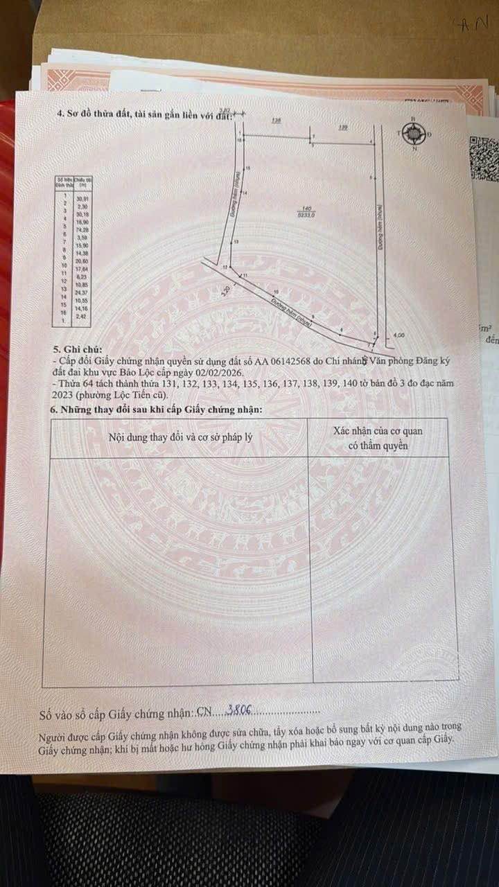 Đất nền Lộc Châu Bảo Lộc 5200m² - Sổ đỏ chính chủ, tiềm năng sinh lời!